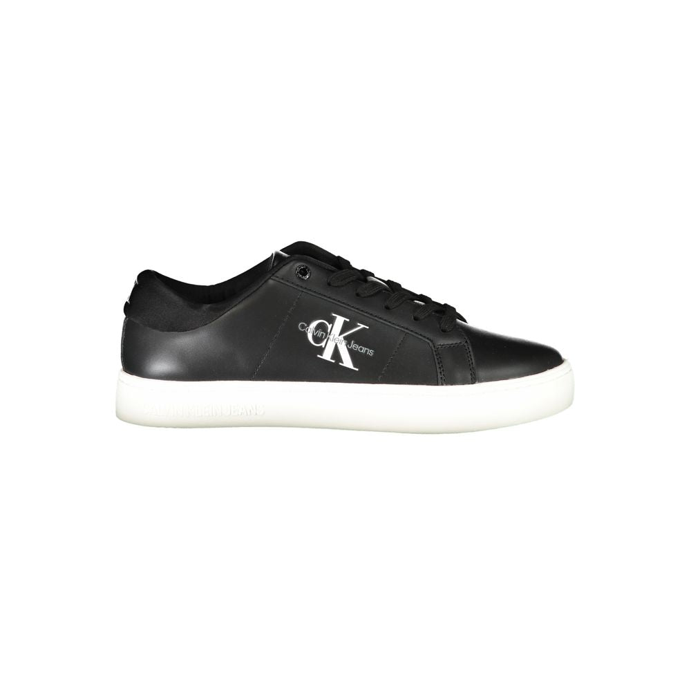 Calvin Klein svarte polyuretan herresneaker