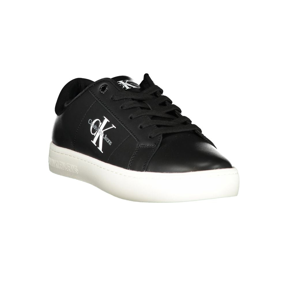 Calvin Klein svarte polyuretan herresneaker