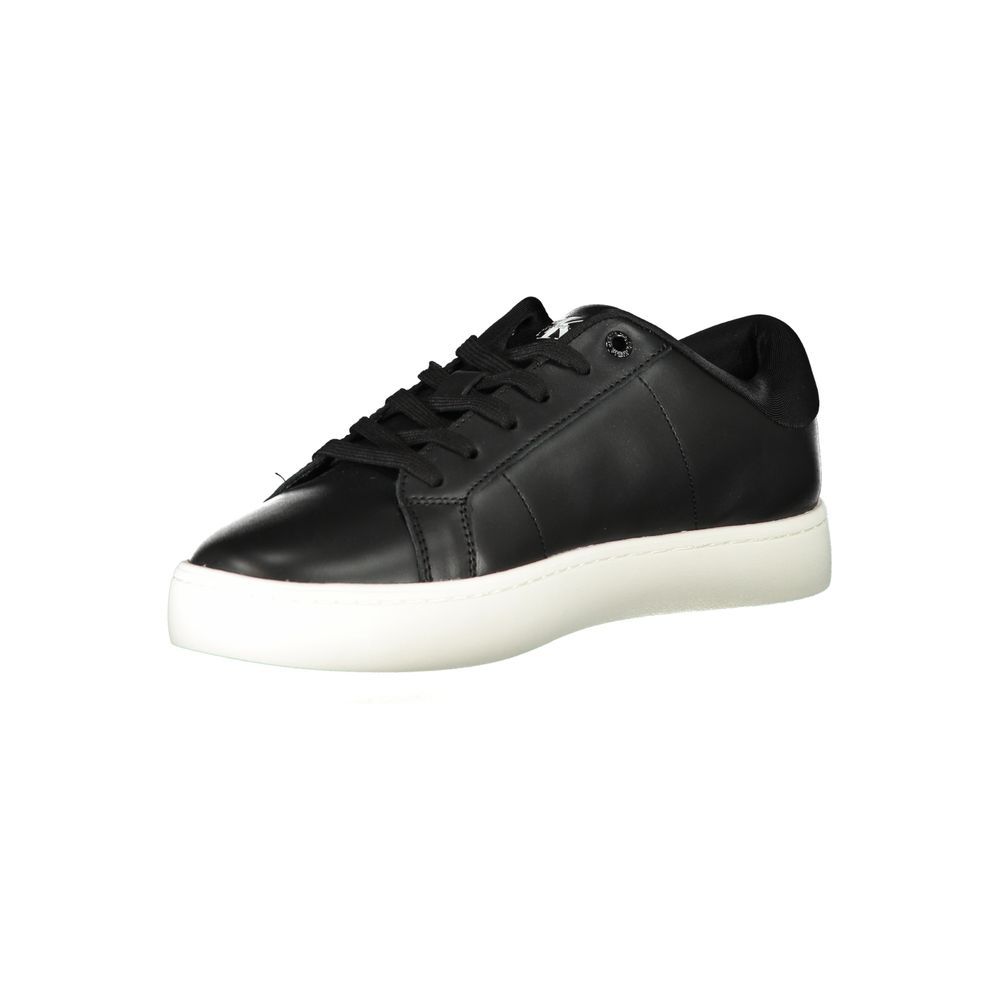Calvin Klein svarte polyuretan herresneaker