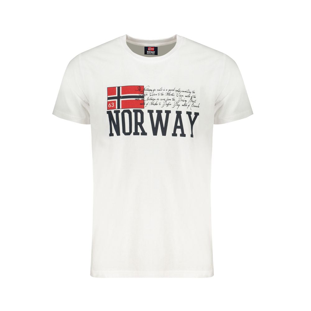 Norge 1963 Hvit bomulls-T-skjorte for menn