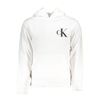 Calvin Klein hvit bomullsgenser med hette for menn