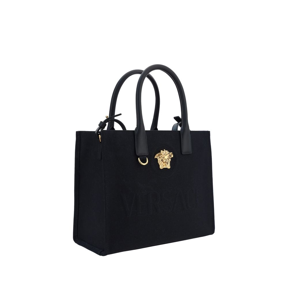 Versace svart bomullsskulderveske