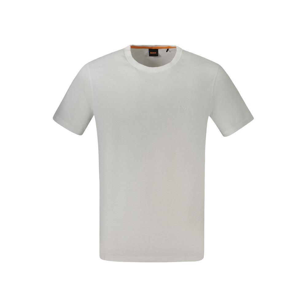 Hugo Boss hvit bomulls-T-skjorte for menn