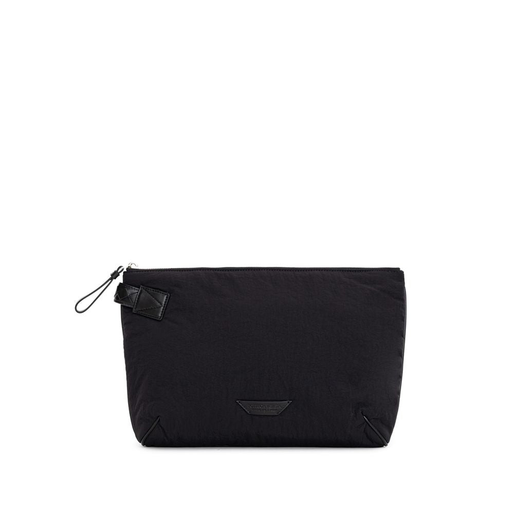 Bottega Veneta svart nylon clutch-veske