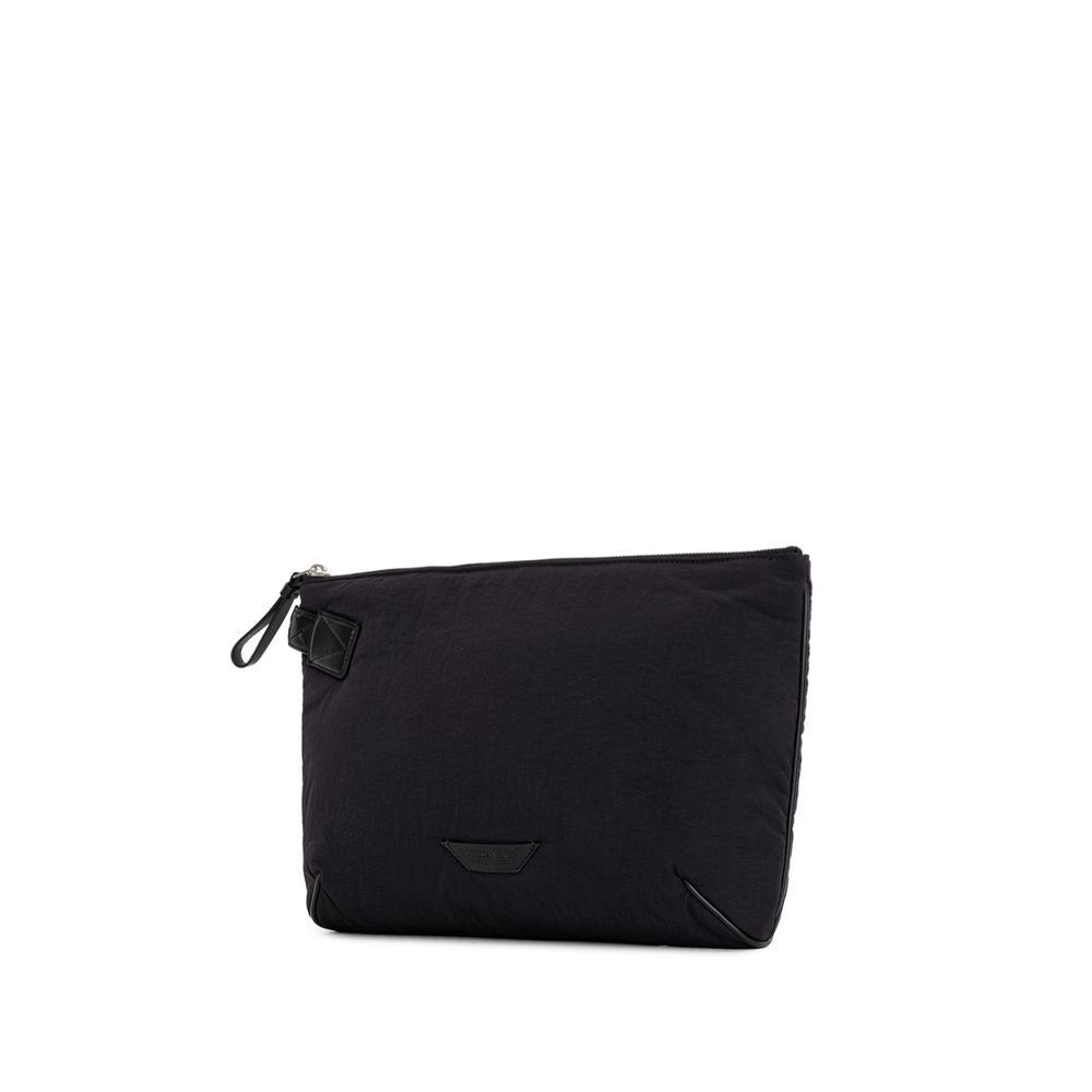 Bottega Veneta svart nylon clutch-veske
