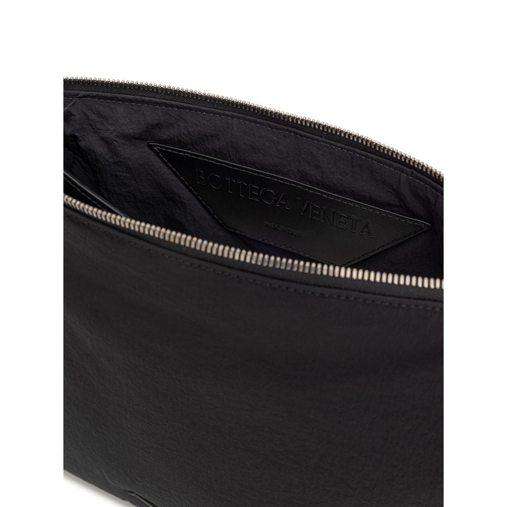 Bottega Veneta svart nylon clutch-veske