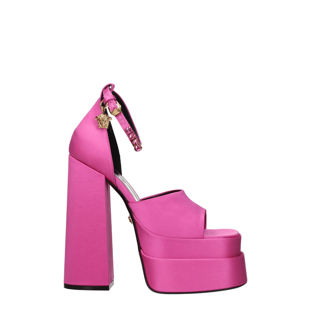 Versace rosa satengplatåsandaler