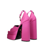 Versace rosa satengplatåsandaler