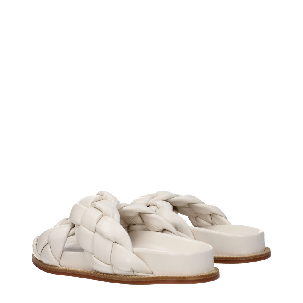 Fabiana Filippi Beige skinn-tøfler