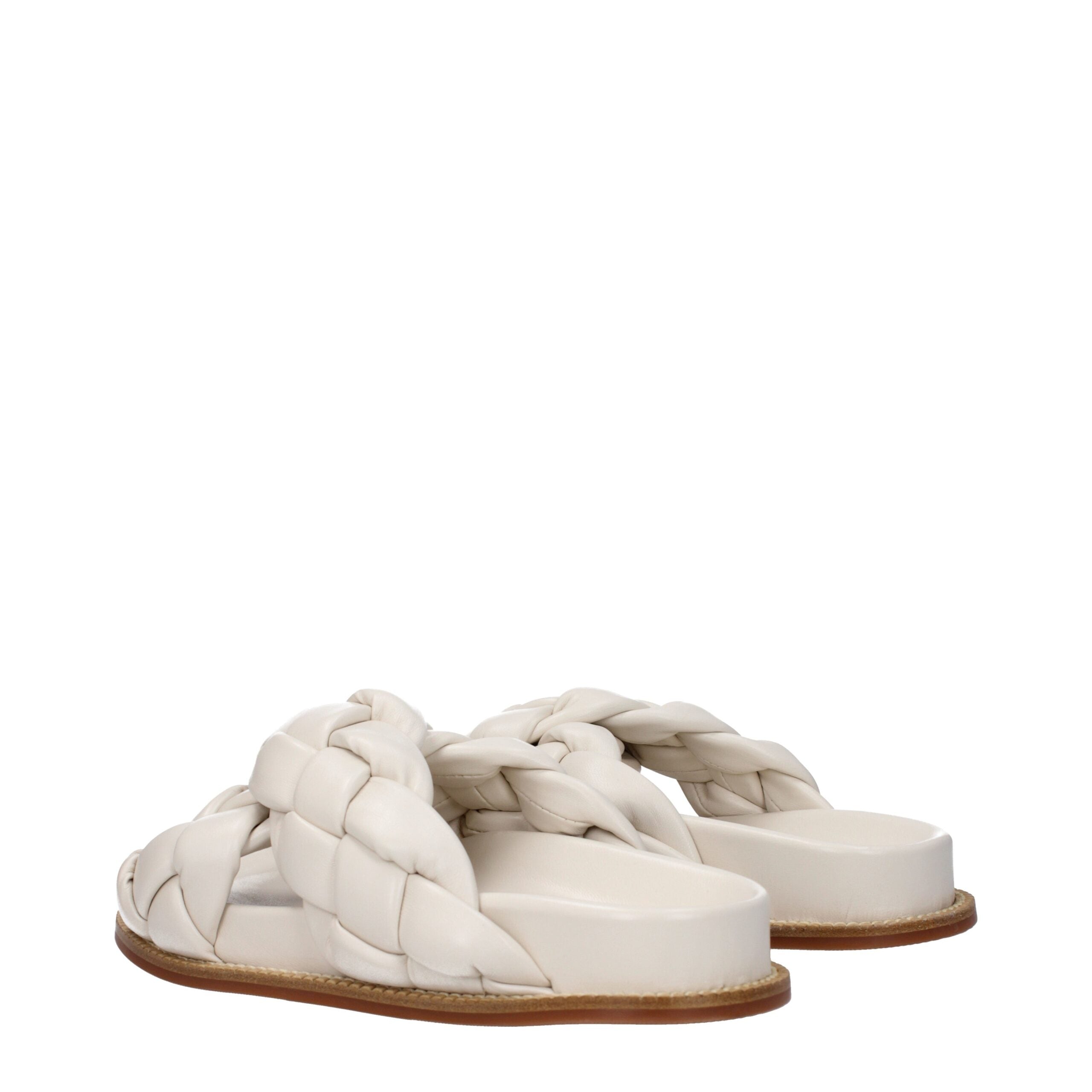 Fabiana Filippi Beige skinn-tøfler