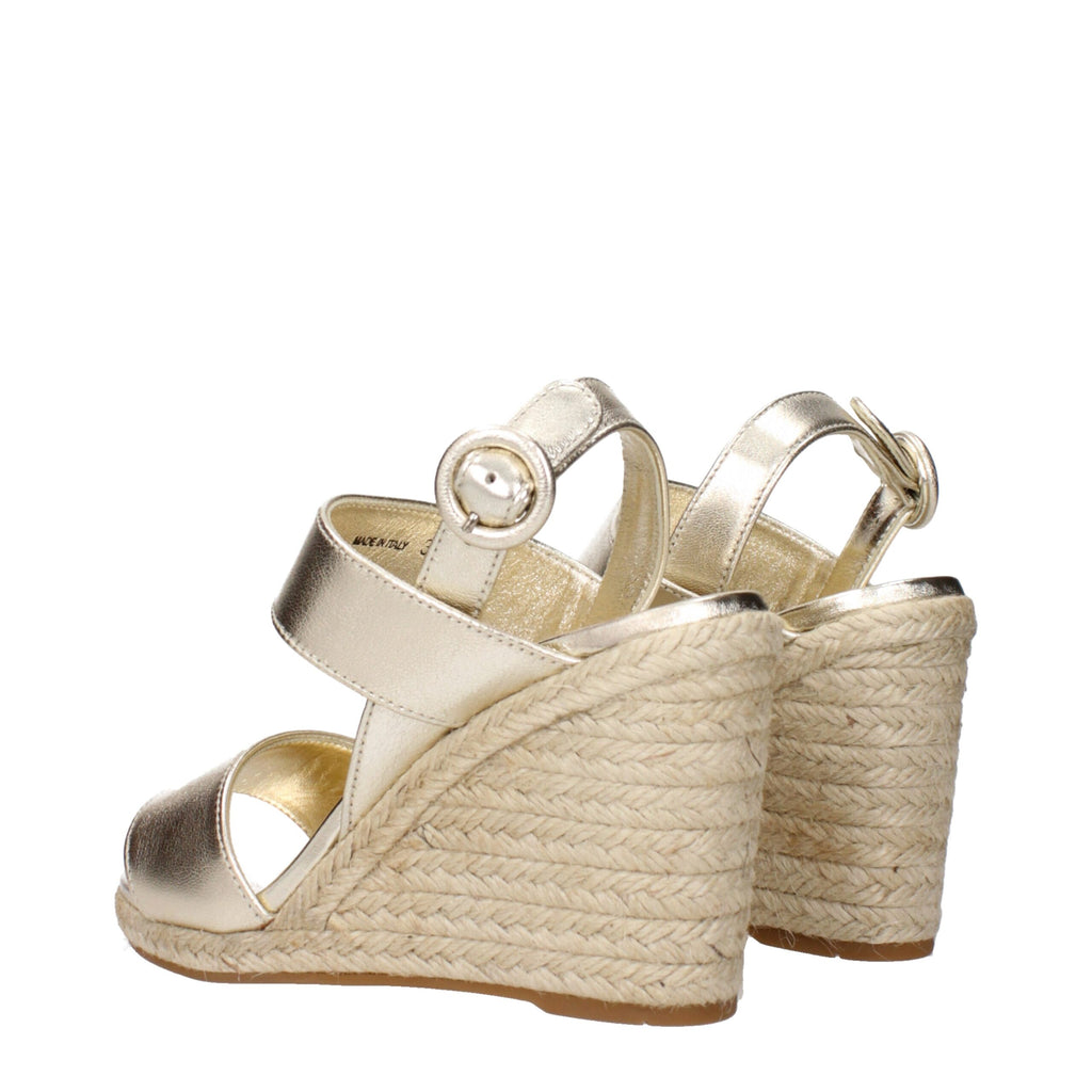 Prada gullfargede skinnkile sandaler