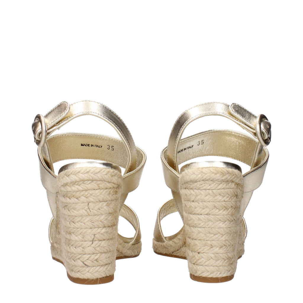 Prada gullfargede skinnkile sandaler