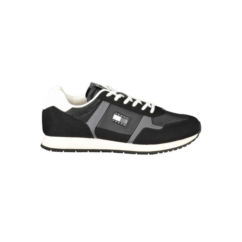 Tommy Hilfiger Svarte Polyuretan Herresneakers
