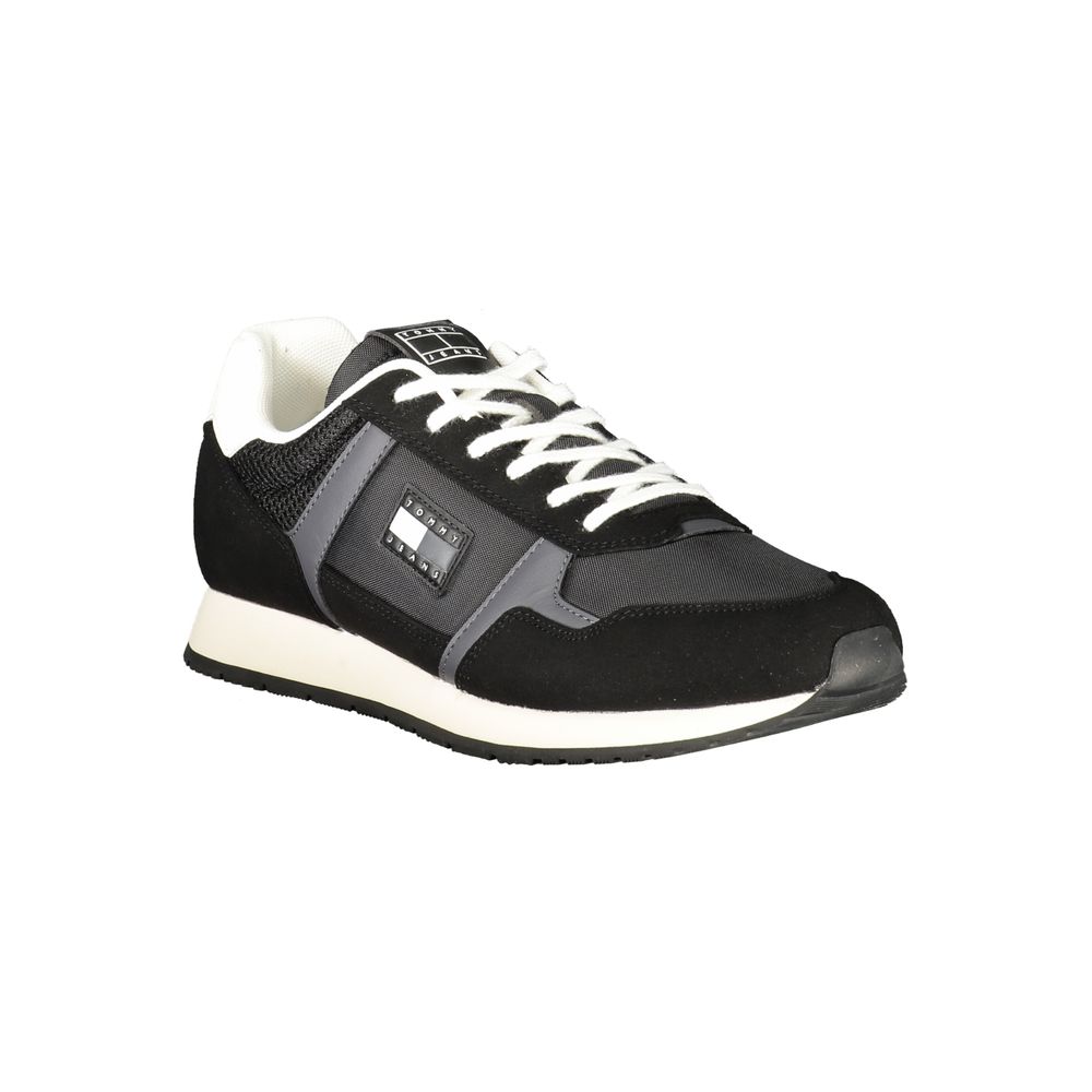 Tommy Hilfiger Svarte Polyuretan Herresneakers