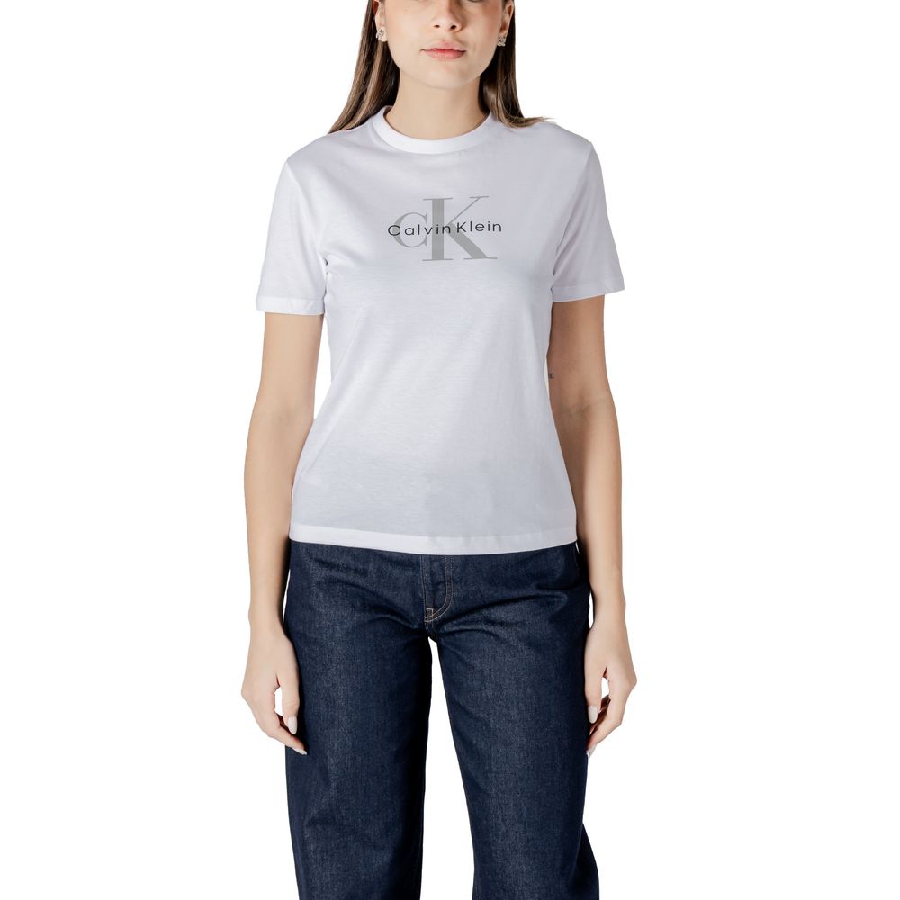 Calvin Klein Jeans Hvit T-skjorte i bomull