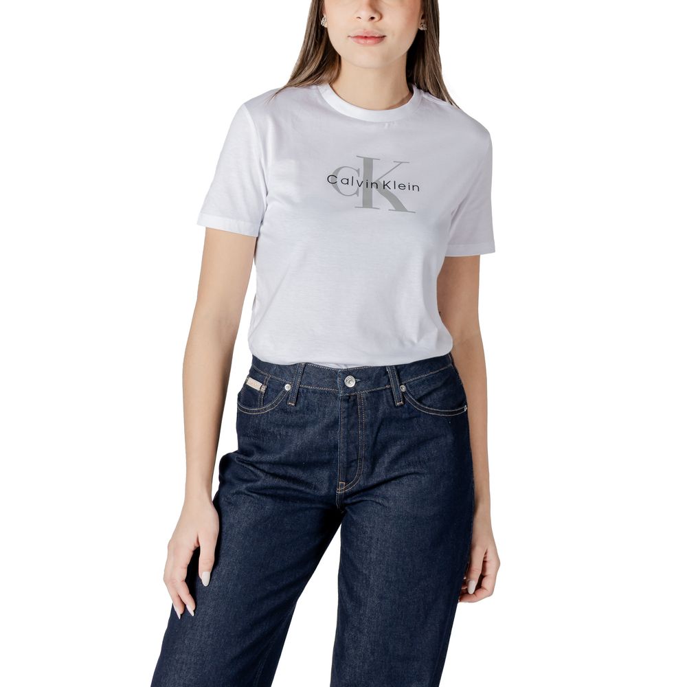 Calvin Klein Jeans Hvit T-skjorte i bomull