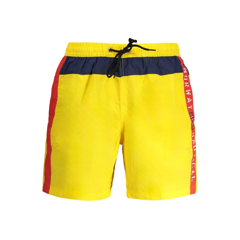 Norge 1963 Giallo Polyester Boxer Badeshorts for Menn