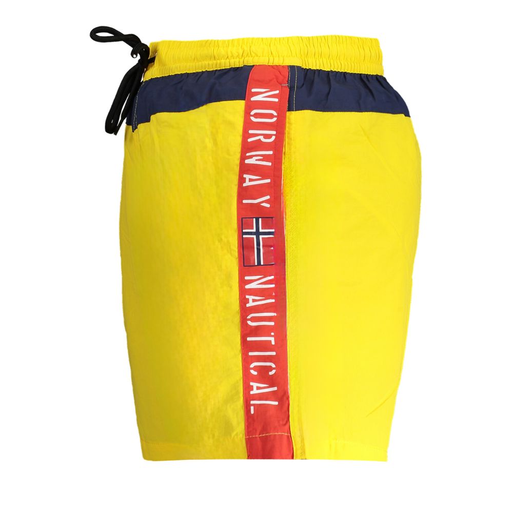 Norge 1963 Giallo Polyester Boxer Badeshorts for Menn