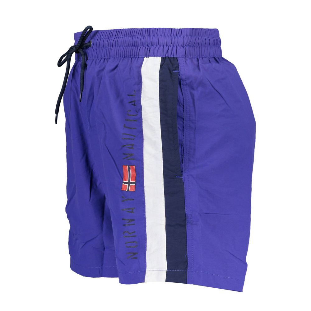 Norway 1963 Blå Polyamid Tettsittende Badeshorts for Menn