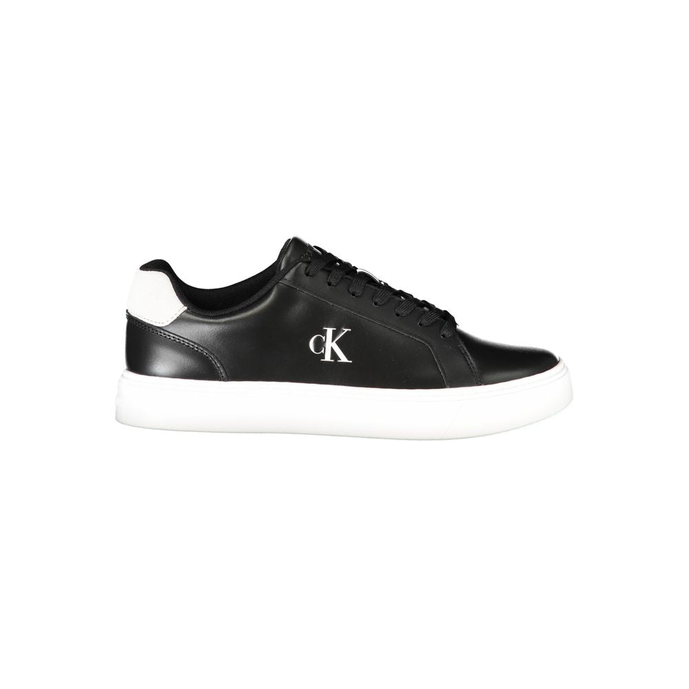 Calvin Klein svarte polyuretan herresko