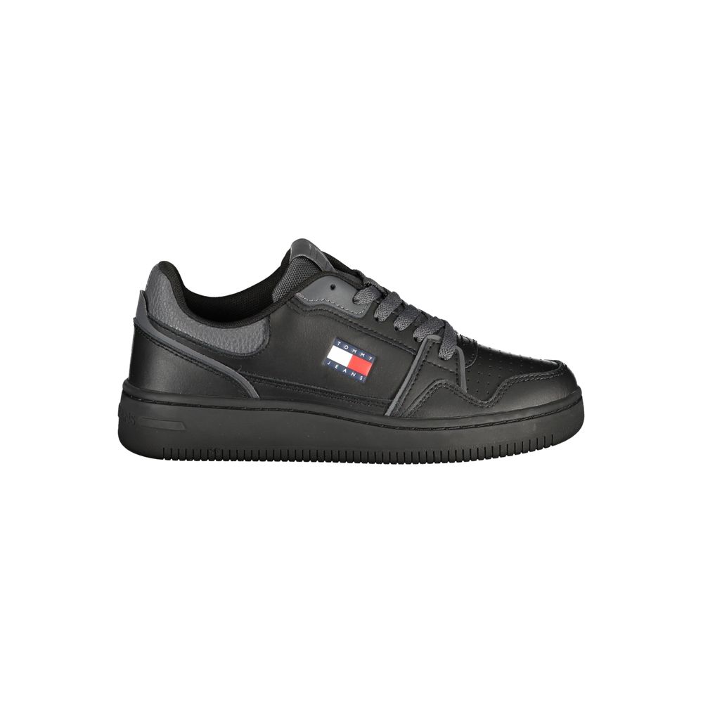 Tommy Hilfiger Svart polyuretan-sneaker for damer