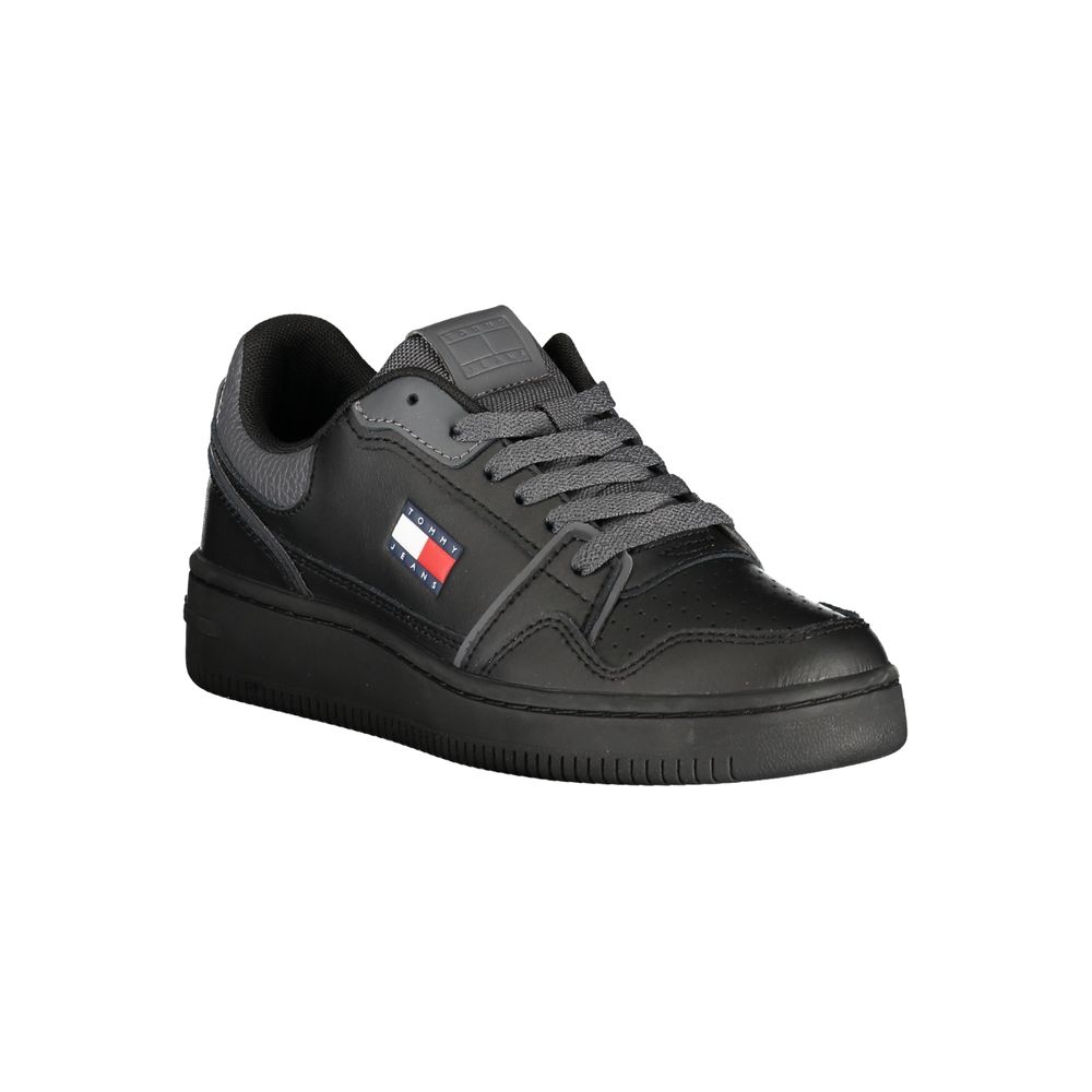 Tommy Hilfiger Svart polyuretan-sneaker for damer