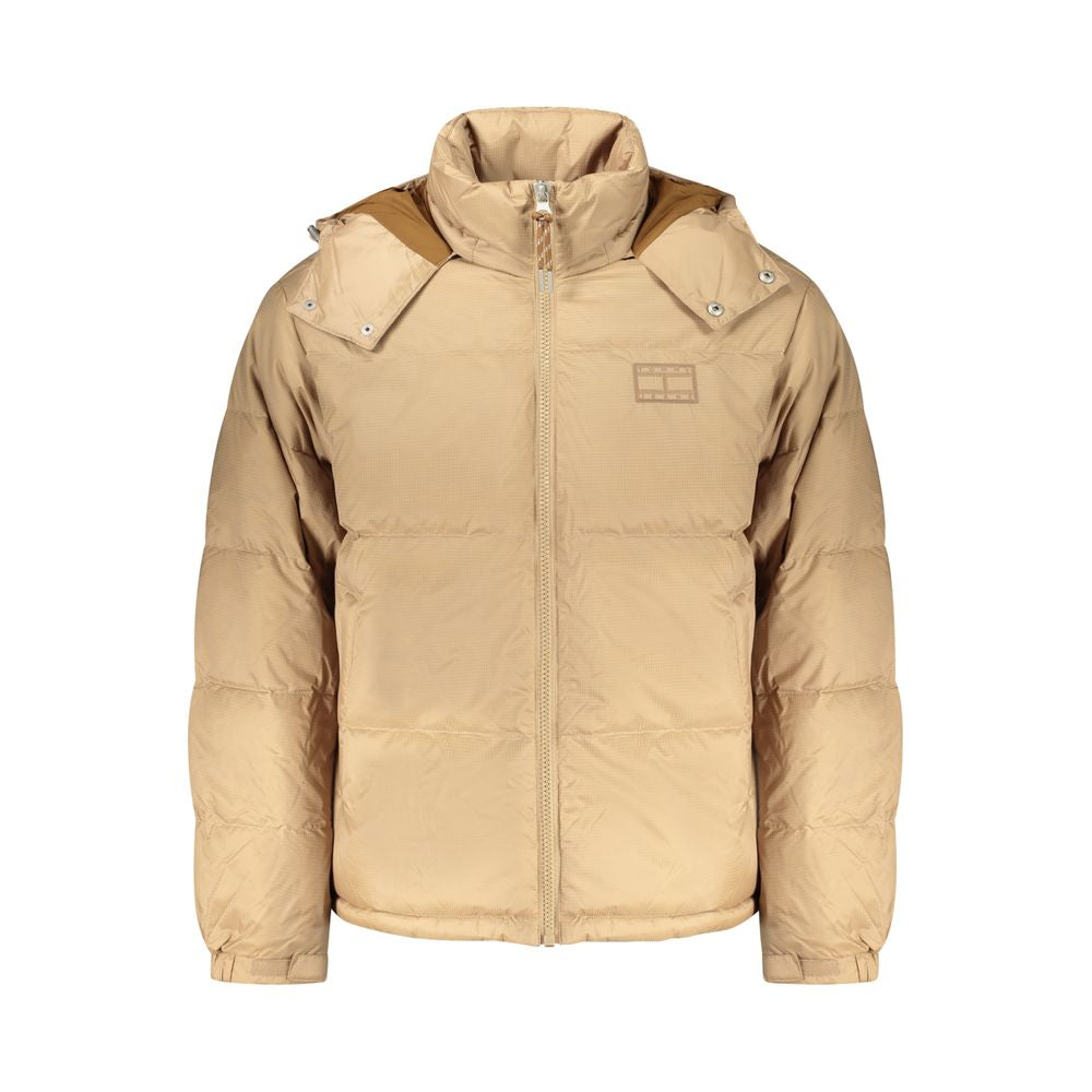 Tommy Hilfiger beige polyesterjakke for menn