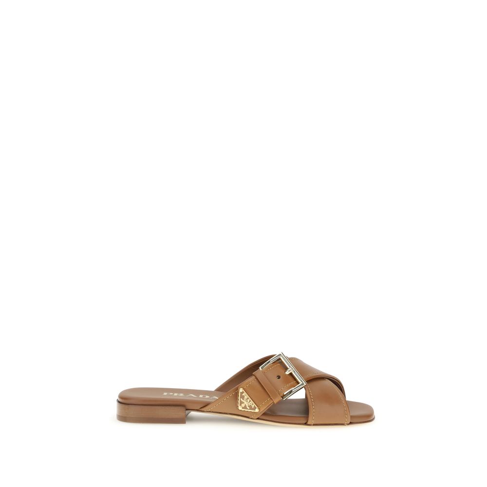 Prada Brune Kalveskinnsandaler Bos Taurus