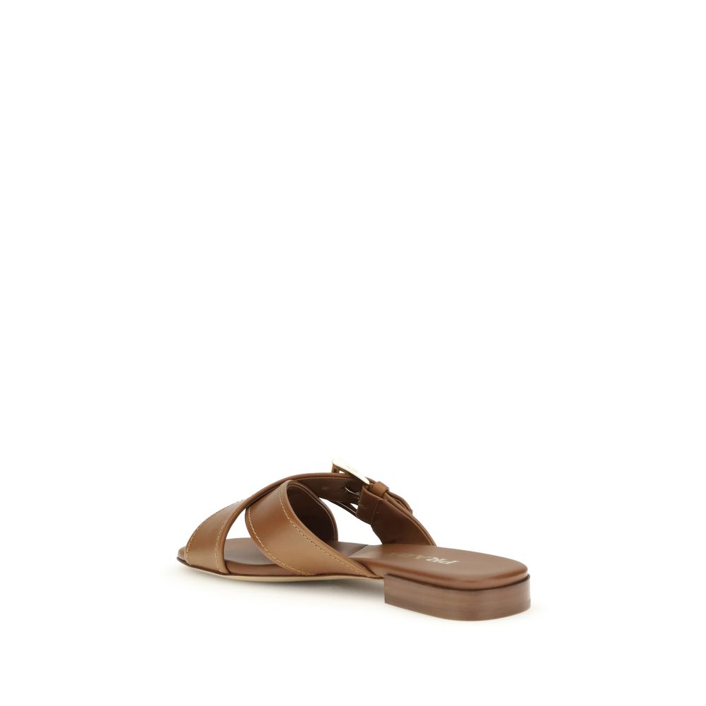 Prada Brune Kalveskinnsandaler Bos Taurus