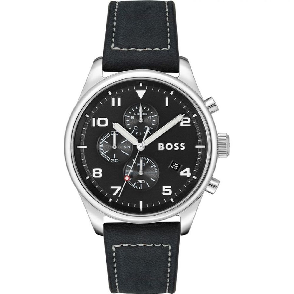 Hugo Boss svart skinnklokke