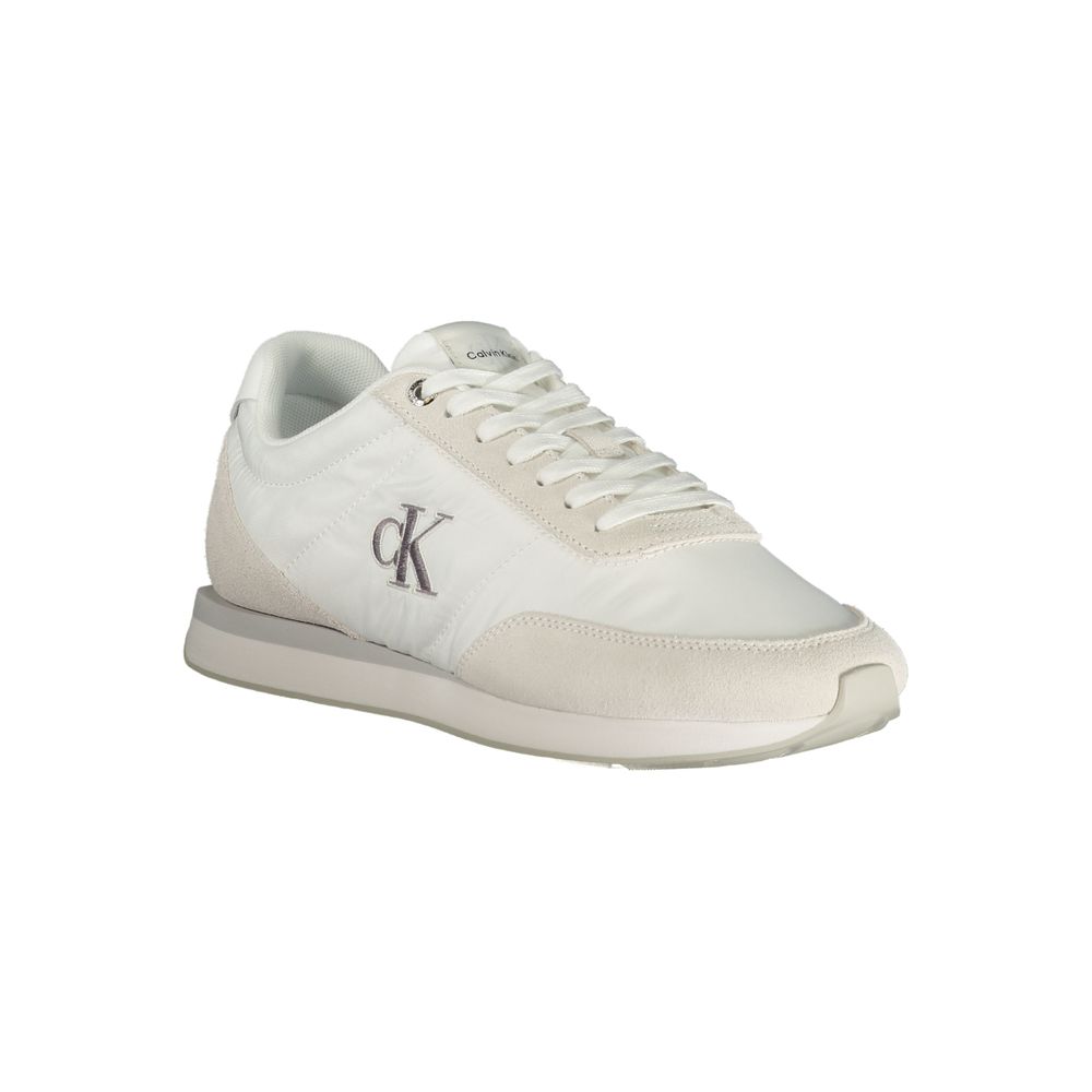 Calvin Klein hvite resirkulerte polyester herresneaker